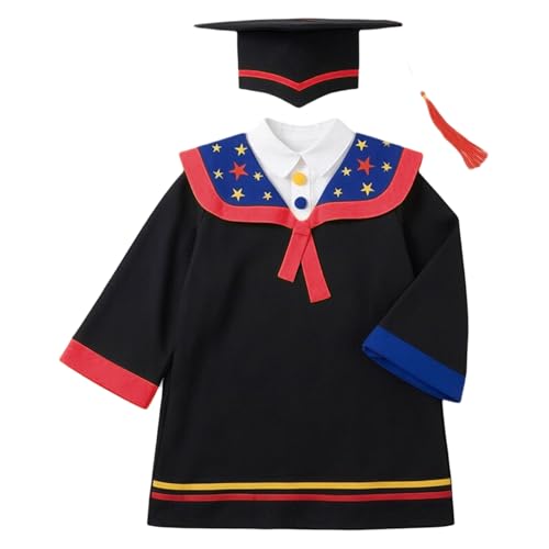 Image of Kindergarten 2025 Graduation Cap and Gown Tassel Sets with Charm 2PCS Graduations Stoles for Kids Grad Party Clothes