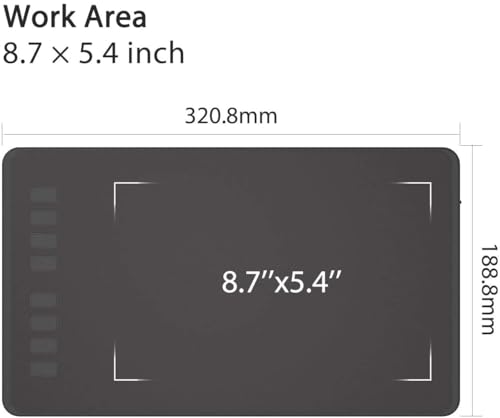 Image of HUION Inspiroy H950P 8x5 inch Drawing Tablet 8192 Pen Pressure | 8 Hot Keys, Battery-Free Stylus, Tilt, Android Support, Graphics Tablet for OSU, Animation, Painting, Art, Photo Editing