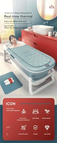 Image of StarAndDaisy Bath Tub With Foldable Bathtub for kids & Adults with Space Saving, Kids Folding Bathing Tub Girls & Boys & Parents, Multi Purpose Bath Tub - 149 X 50 X 61 (Blue)