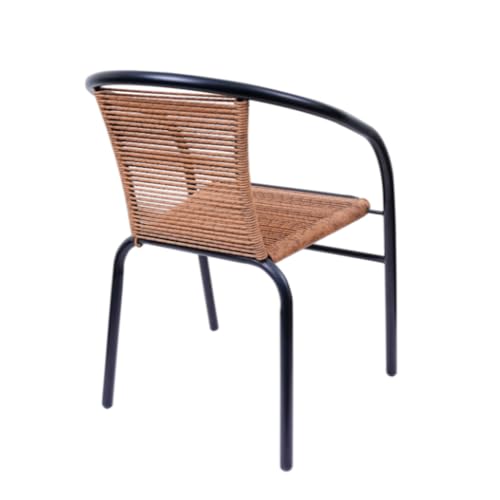 Image of Creative Outdoor Chair Handwoven Rattan Design with Strong MS Galvnaised Frame Ideal for Garden, Balcony, Patio & Indoor Use Comfortable, Stylish & Weather-Resistant (Pack of 1)