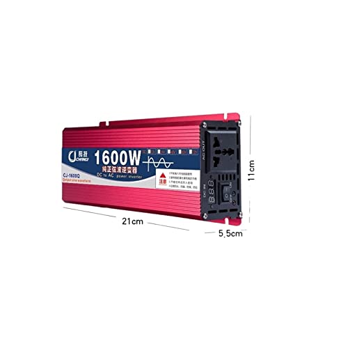 Inverter Auto, Inverter a onda sinusoidale pura 1600W 2200W 2600W 3000W 4000W 5000W 6000W 7000w 8000w 12V/24V 48V 60V a 110/220 Convertitore di potenza di tensione Inverter solare USB(1600W,12V_50HZ)
