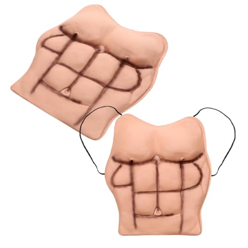 Disfraz de músculo falso de Eva con pecho y abdomen realista para hombre pack de 2 piezas