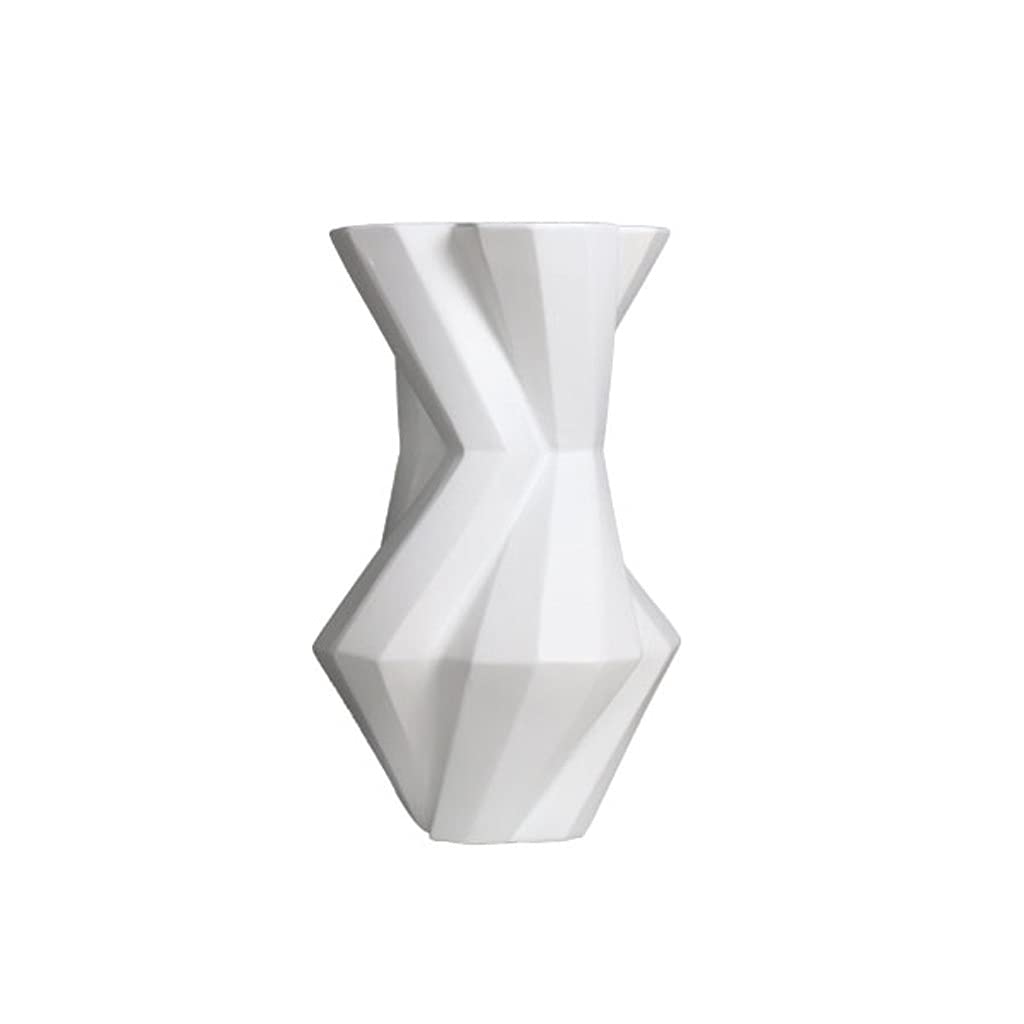 GEK208130 Vases for Flowers Ceramic Vase Personalized Home Decoration Flower Container Living Room Desktop Geometric, Suitable for Office or Wedding Home Decorative Vase(White)