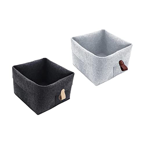 Colcolo 2 Cestas Organizadoras de Almacenamiento de Maquillaje Rectangulares de Fieltro para Cocina