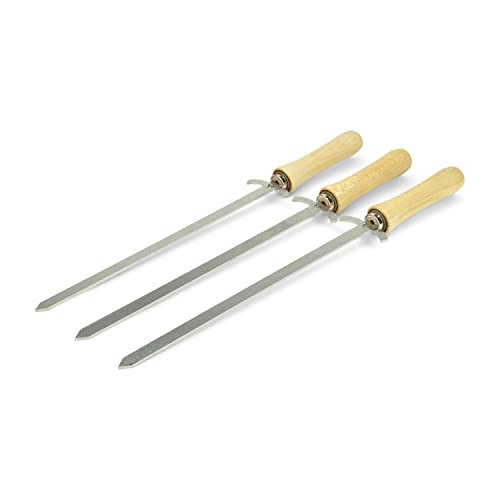 Grillrost.com Das Original Juego de 3 brochetas para Barbacoa | Espadas para Barbacoa - la atracción para Todo Aficionado a la Barbacoa Cover