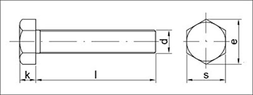 Aparoli SJA-67128-QB DIN 933 6kt-Schraube mit Gewinde bis Kopf, A2 24X65 VE: 10 Stck Qualität: Basic
