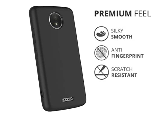 Image of Mobile Back Cover Case for Moto C Plus (Silicone Case|CameraProtection|Black SC1510)