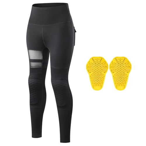 Pantalon de moto pour femme taille haute gainant avec protections CE amovibles