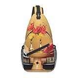 [ESISAMT] ひな祭り 雛人形 雛祭り ひな人形 7 斜めがけ ワンショルダーバッグ 防水 軽量 水筒ポーチ付き スポーツ アウトドア サイクリング カジュアル 旅行、登山スポーツバッグ、男女兼用