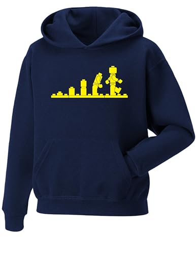Snapit Evolution of Bricks Mens Hoodie Cool Funky Geek Nerd Unisex Boys Hoodie| Inspired Novelty Hooded Top Premium Pullover Quality Printed Hoodies for UK Men/Women Navy