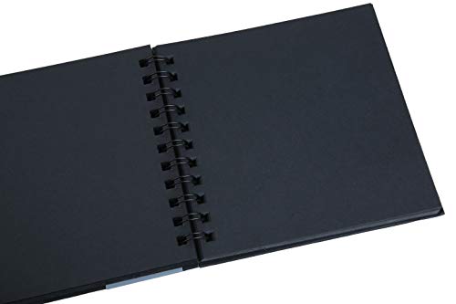 Image of BRUSTRO Technical Pen (Pack of 6) Black Sketchbook, Wiro Bound, Size A5, 200GSM (40 Sheets) 80 Pages