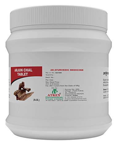 Image of ATREY Arjun Chal Tablets 400mg (1000 Count) | Pure Terminalia Arjuna Ayurvedic Medicine | Natural Cardiac Tonic for Heart Health, Blood Pressure Support & Vitality