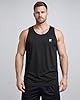 Men Wide Shoulder Tank Top Sleeveless Flat Hem Design Comfortable Breathable for Gym Training Sports Casual and Daily Wear Black 2XL #1