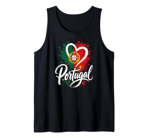 I Love Portugal Vacation Travel Cœur Drapeau Souvenir Débardeur