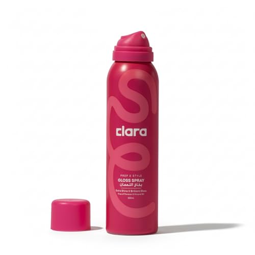Clara Gloss Spray Lightweight Hair Gloss Spray for Intense Shine & Anti-Static Finish Professional Hair Shine Spray Gloss Finishing Spray Hair for Smooth Polished Styles 150ml