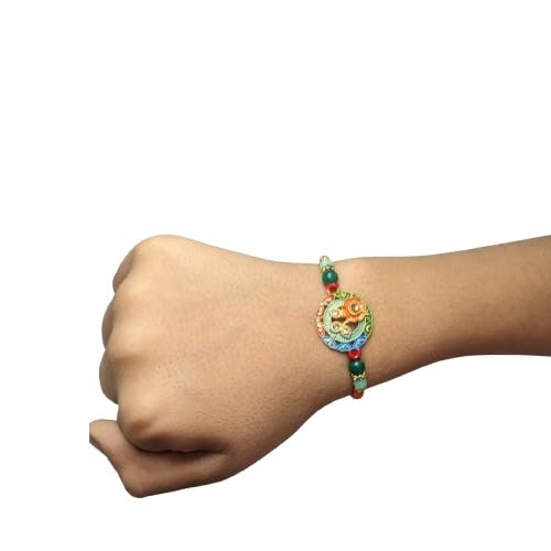 Image of Rakhi Premium Matal plate for Bhiya Rakhi Bracelets For Men || Designer Rakhi For Brother rs flr dsn 4
