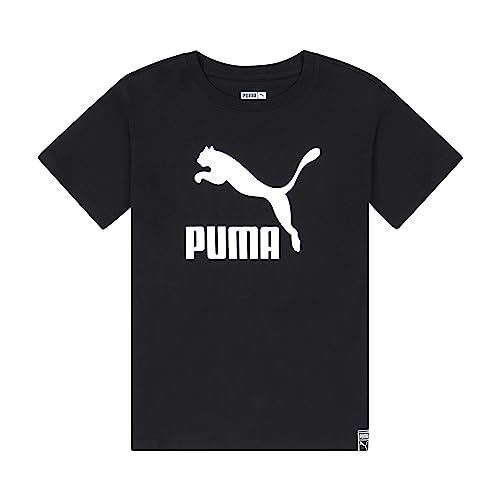 Image of Puma Girls Core Logo Short Sleeve T-Shirt, Crewneck, Soft and Lightweight