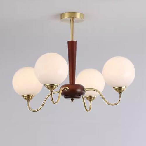 Lustre rétro américain 6 têtes, suspension industrielle grand angle pour grand salon