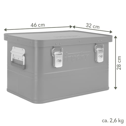 Trucky Aluminium Box mit Deckel Schwarz Alu Kiste Box Alukiste 30 Liter Transportbox Metallbox Alu Aufbewahrungsbox Boxen Abschliessbar Metallkiste