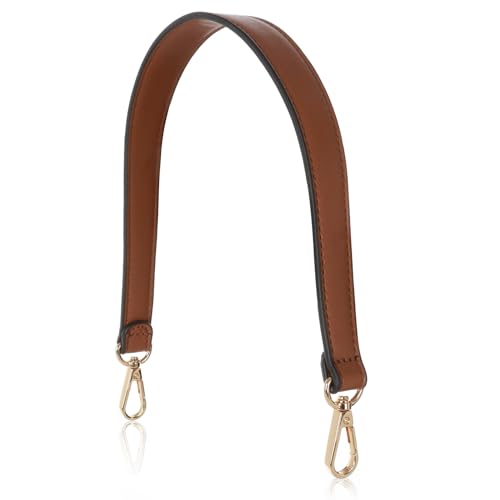 Prasacco Brown Leather Purse Strap Handle 19 Inch Bag Strap Replacement with Swivel Clasps Short Style Short Style Please Confirm the Size Information