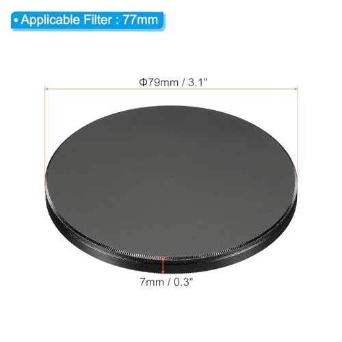 PATIKIL 77mm Tapadera de lente, cubierta metálica universal para filtro de lente con paño de limpieza para cámara fotográfica miniatura 2
