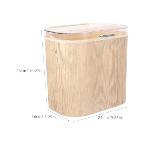Papelera adhesiva grande para pared con tapa beige miniatura 2