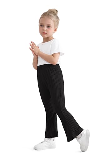 Image of Toddler Baby Girls Fall Bell Bottoms Pants Ruffle Flare Pants Soft Fleece Trousers for Children's