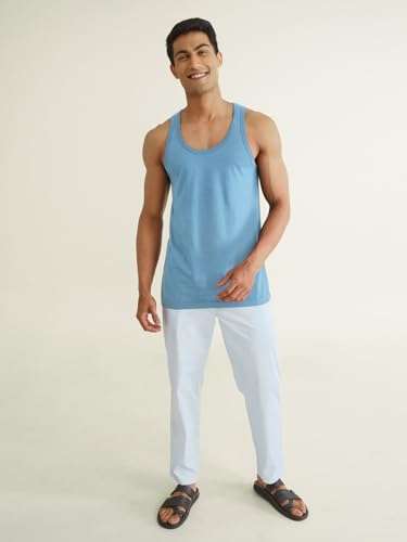 DAMENSCH Neo-Cotton Round Neck Vest for Man, Anti-Bacterial, Shape Retaining Vest, 100% Cotton Banyan for Men, Buttery Soft Inner Baniyan
