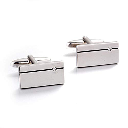 Mancuernillas rectangulares de plata para hombre