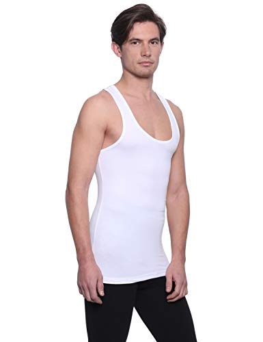 فانلة داخلية سادة ريسرباك بدون أكمام برقبة دائرية ملائمة للرجال من دايس، لون أبيض، مقاس XL
