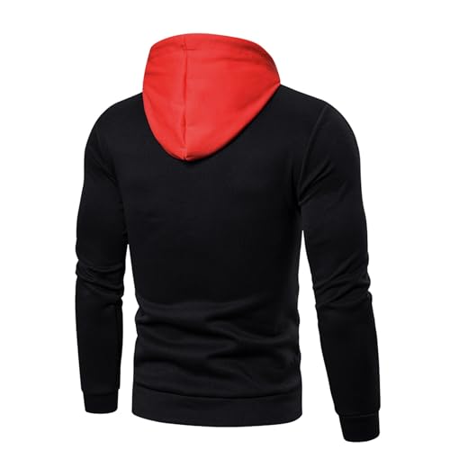 Men's Color Block Hoodie Sweatshirts Long Sleeve Casual Drawstring Hoodies Tops Fall Hoodies Fashion Sports Pullover2