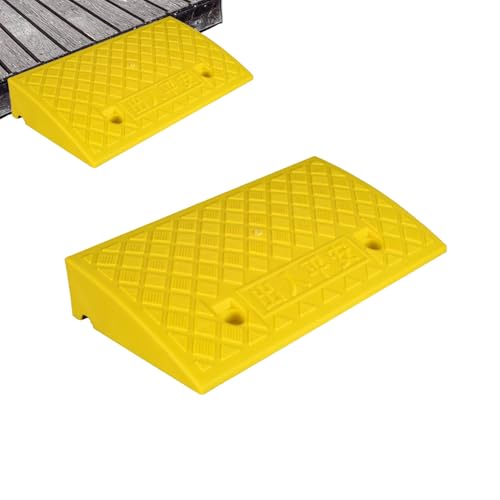 Rampa de acera,Rampas de acera para Entrada -Rampa de Entrada Alfombrilla para escalones Inclinados para Entrada de Servicio Pesado - de Garaje de Suelo Antideslizante versátil para Scoot