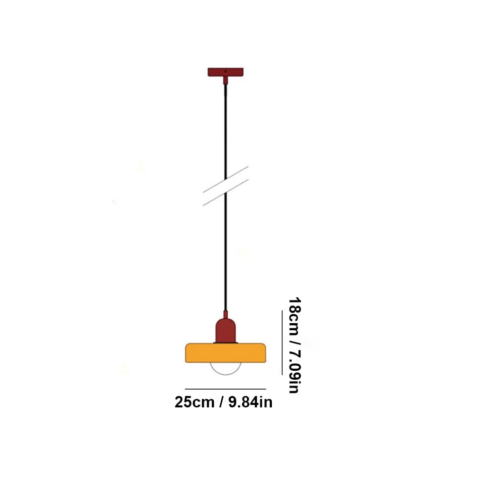 Orange Glas Pendelleuchte, Moderne Minimalistische Hängelampe Kronleuchter Nordisch für Schlafzimmer Wohnzimmer Küche Flur(Orange green)