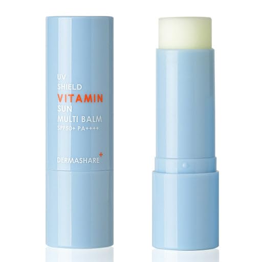 DERMASHARE UV Shield Vitamin Sun Balm Stick – SPF50+ PA++++ Korean Sunscreen, Moisturizing Brightening Tone-Up, Invisible Non-Greasy Sunblock for All