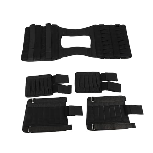 VBESTLIFE Chaleco con Peso Ajustable de Larga Duración para Entrenamiento de Fuerza con Pesas para Piernas y Brazos, Opción de 15 Kg, Tela de Malla Resistente Al Desgaste, Negro (35kg)