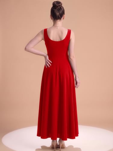 Image of Aahwan Solid Fit and Flared Round Neck Midi Dress for Women's & Girl's