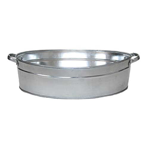 Esschert Design OZ70 - Bañera Ovalada de Zinc, Grande, Color Gris