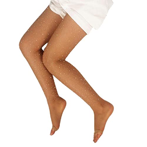 vsilay Donna Senza Dita dei Piedi Collant a Rete Velato Senza Dita dei Piedi Diamante ingioiellato Piccola Rete a Rete Collant da Ballo Latino Calze Calze