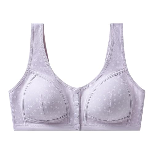 Uwdiohq Sujetador Reductor para Mujer Minimizador Interior Femenina Moderna E Informal Mayores, Cómoda Y Agradable La Sujetadores Relleno (Purple, 36) Sin Aros Push Up Algodon Sostenes De