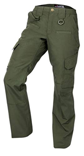 LA Police Gear Women's Operator Tactical Pant, Elastic Waistband Uniform Cargo Pants for Women, Ladies' Durable Work Pants - OD Green - 6 - Long
