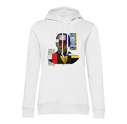 Sweat à capuche Mondrian art moderne et hoodie collage d'artiste peintre pour look urbain