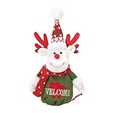 KieTeiiK Aufbewahrungstasche Für Weihnachtsfeier Geschenke Weihnachtsmann/Schneemann/Rentier Aufdruck Stoffbehälter Mit Kordelzug Süßigkeiten Weihnachtsparty Zubehör