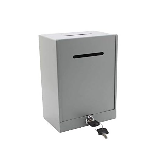 Classic Metal Box,Donation Box,Secure Collection Box,Ballot Box,Ticket Box,Easy Wall Mount 15610