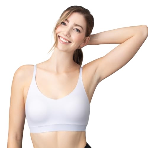 Image of Floatley Cozy Adjustable Scoop Neck Plunge Convertible Bra Comfort Wirefree Seamless Bra with Embedded Pad for Women