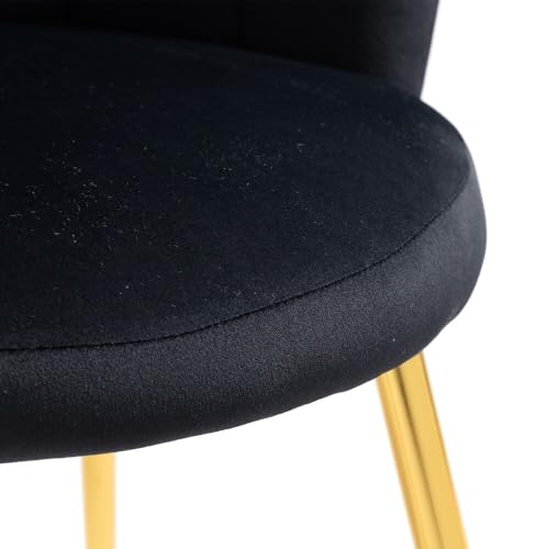 Image of Set of 2 Accent Chair for Living Room | Modern Armchair in Soft Velvet Fabric with Sturdy Legs | Premium Chair for Home Living Room Bedroom Restaurent | (Flower Design, Black)