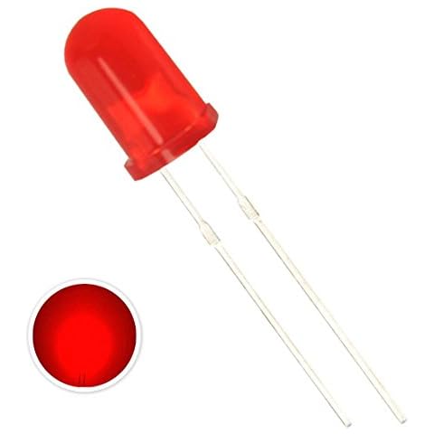 Waycreat 100PCS Diffused 5mm LED Diodes Lights, Red LEDs Cover