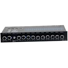 Generic Premium 9-Band Car Audio Equalizer with Subwoofer Output, 18cmx11.5cmx2.5cm, Black