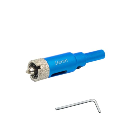 Image of 16MM Diamond Hole Saw with Pilot Center Drill Bit,Glass Hole Saw Core Drill Bit with Diamond Surface Coating,Vacuum Brazed Diamond Core Hole Cutter for Tile,Porcelain,Glass