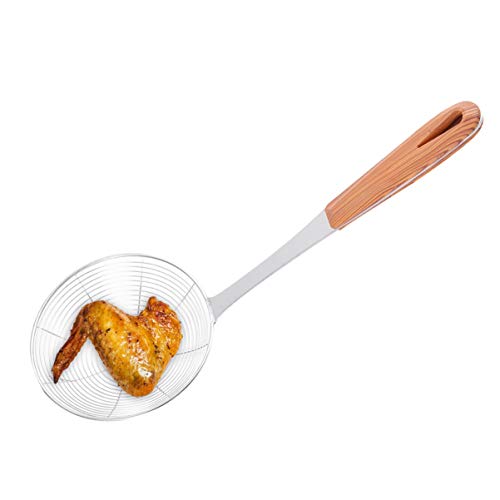 Hemoton Ferramenta de cozinha de aço inoxidável com coador de aranha e concha para batatas fritas (1