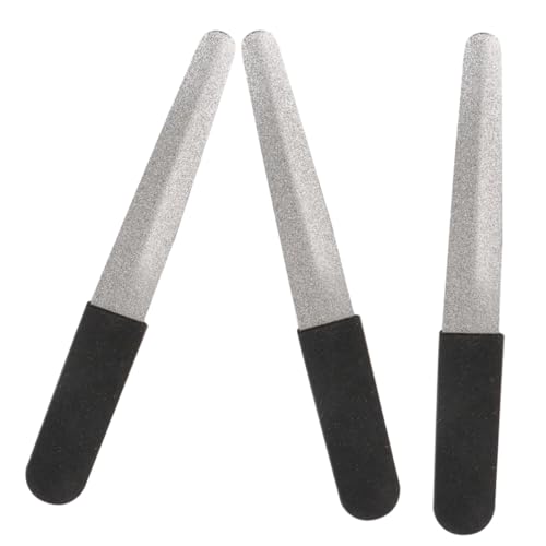 Beavorty 3個ステンレス製両面ネイルファイル マニキュア用属製爪やすり 破損補修用 甘皮処理 簡単携帯 自然爪 人工爪対応